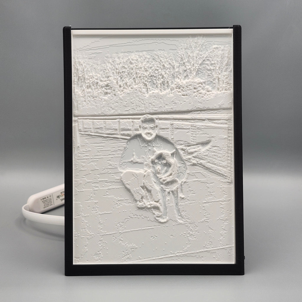 5x7 Vertical LED Lithophane Frame with Lithophane