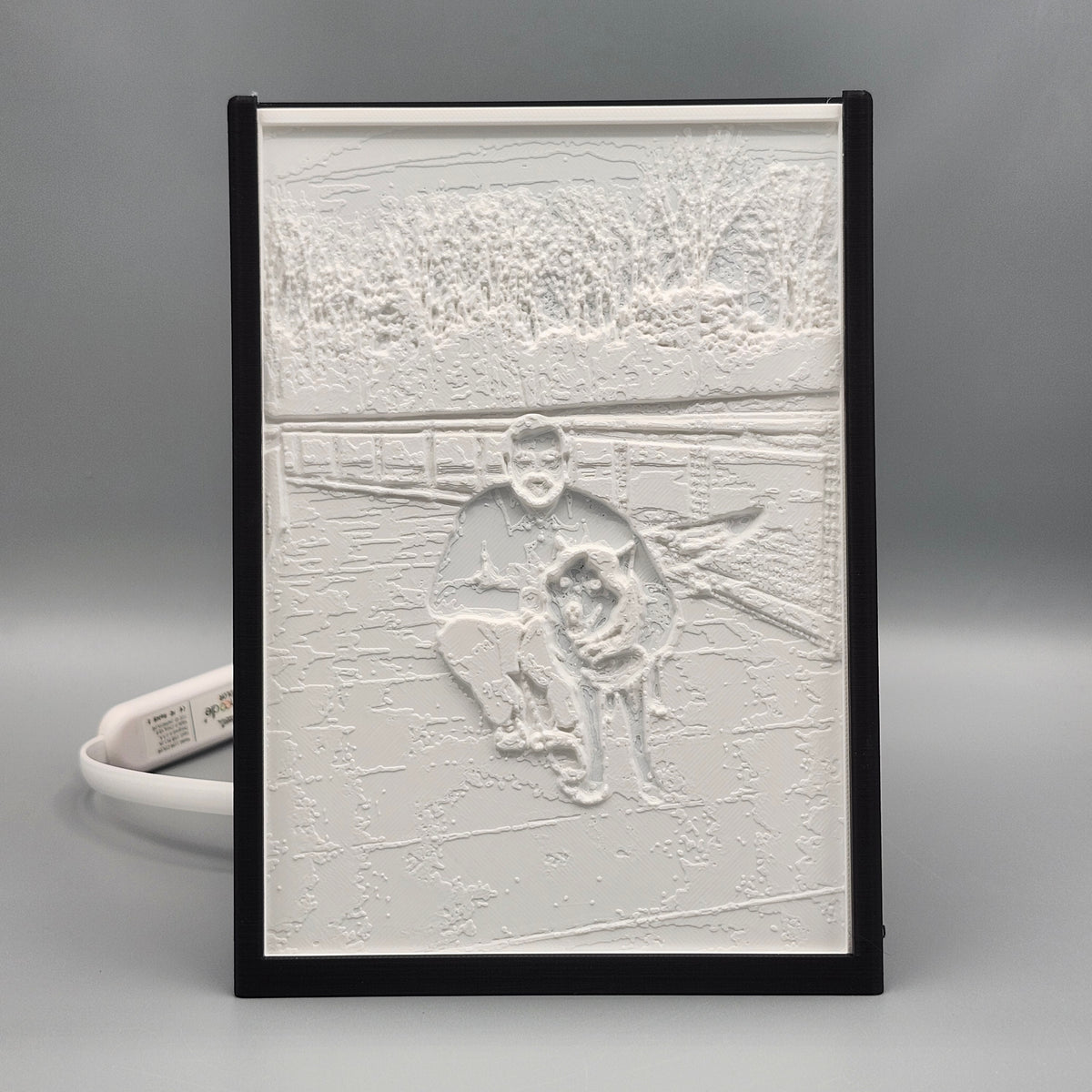 5x7 Vertical LED Lithophane Frame with Lithophane