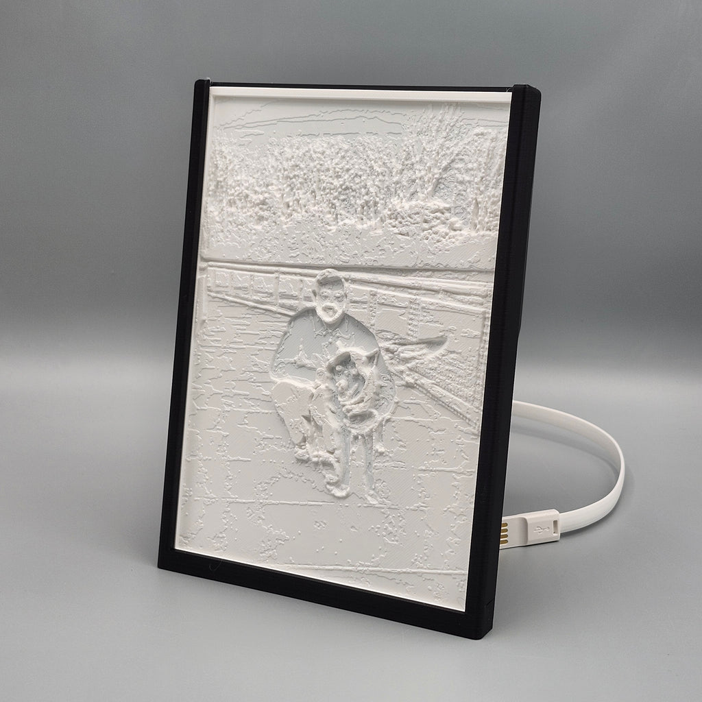 5x7 Vertical LED Lithophane Frame with Lithophane
