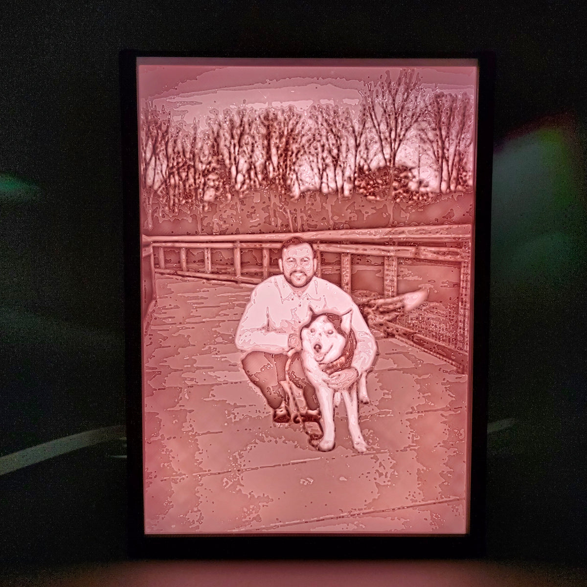 5x7 Vertical LED Lithophane Frame with Lithophane