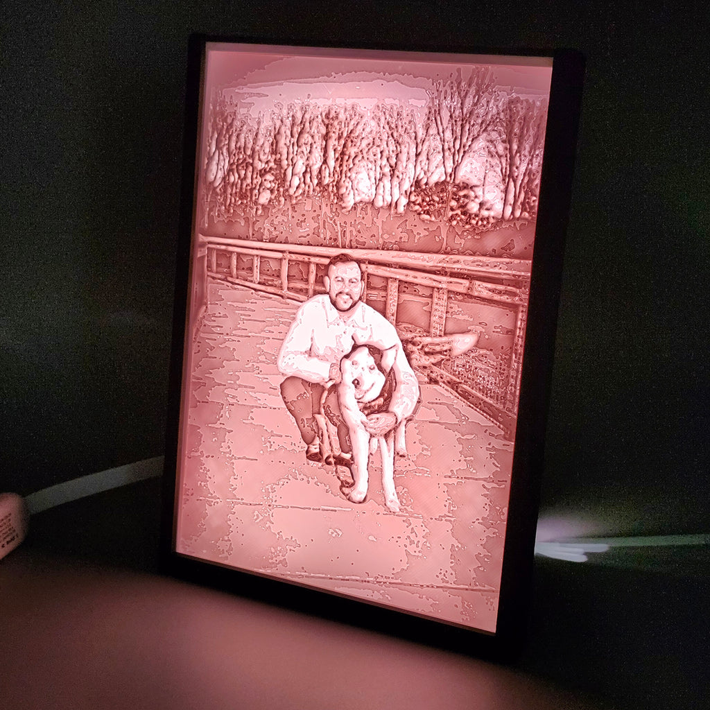 5x7 Vertical LED Lithophane Frame with Lithophane