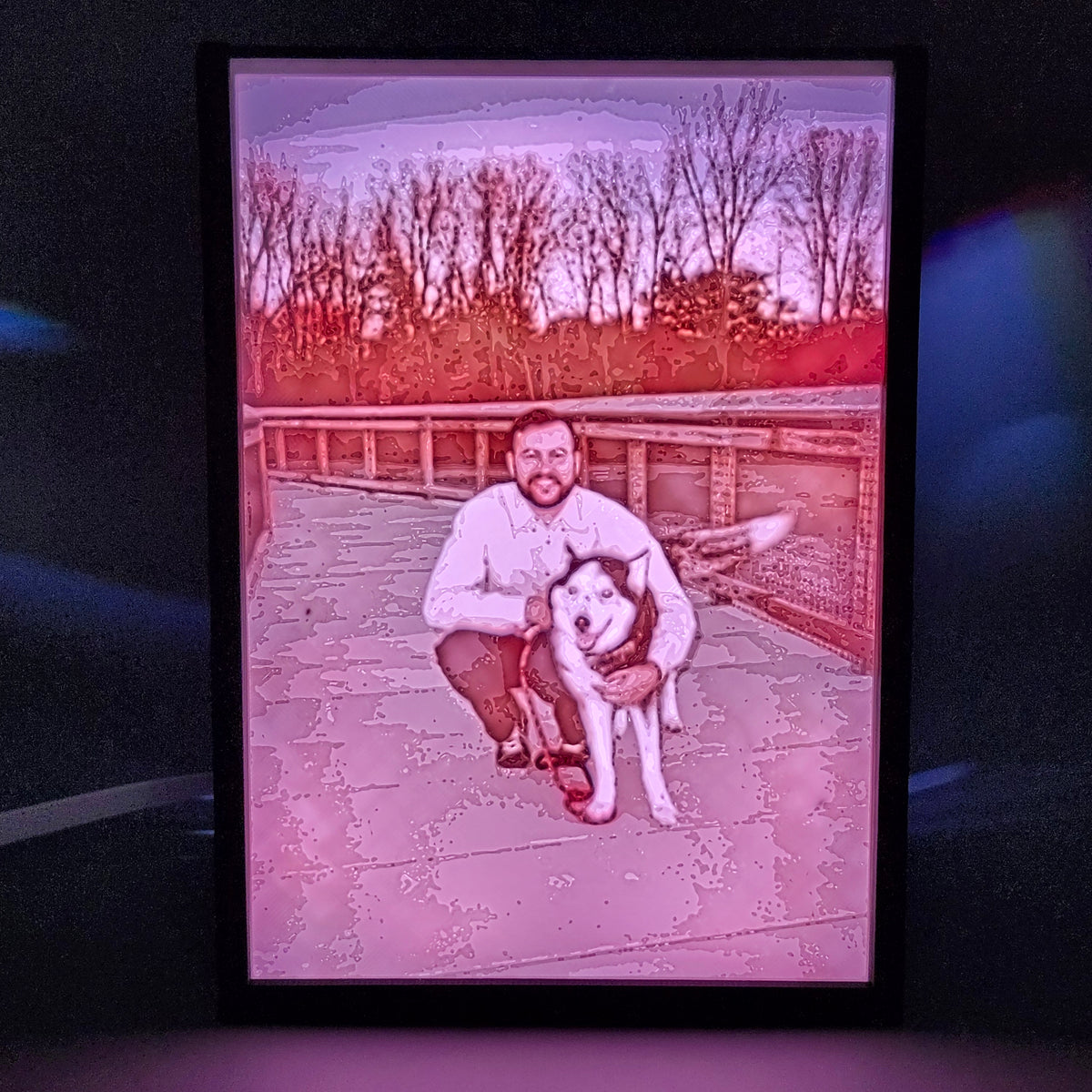 5x7 Vertical LED Lithophane Frame with Lithophane