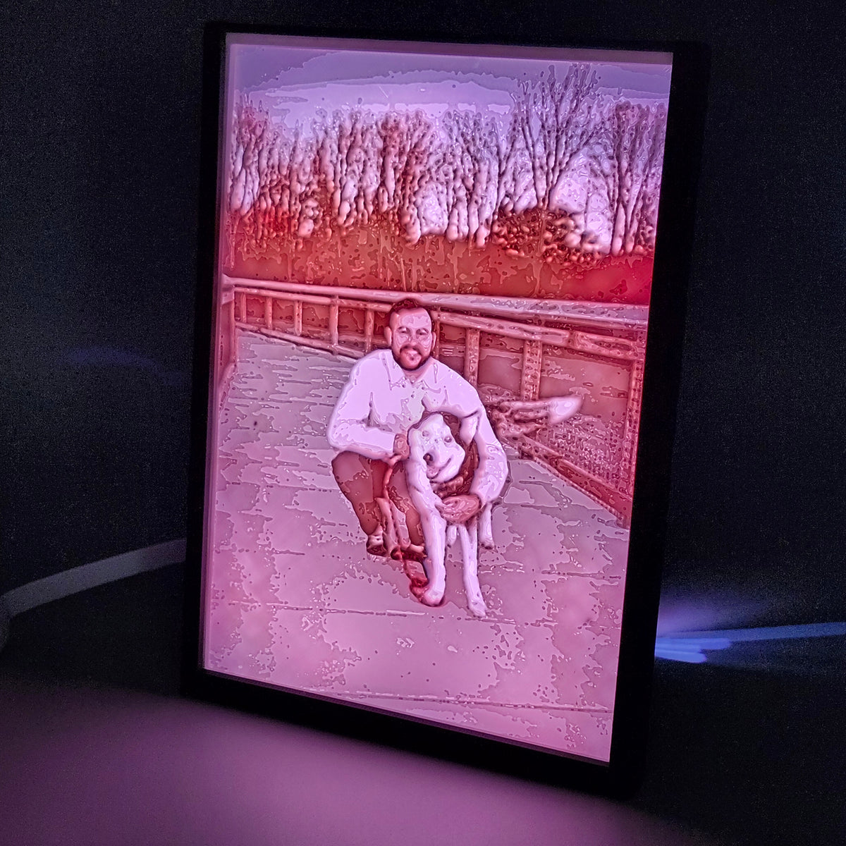 5x7 Vertical LED Lithophane Frame with Lithophane